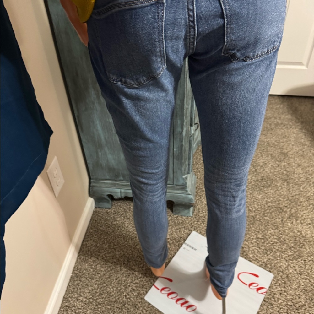 Express Blue Skinny Jeans with Classic Stitching